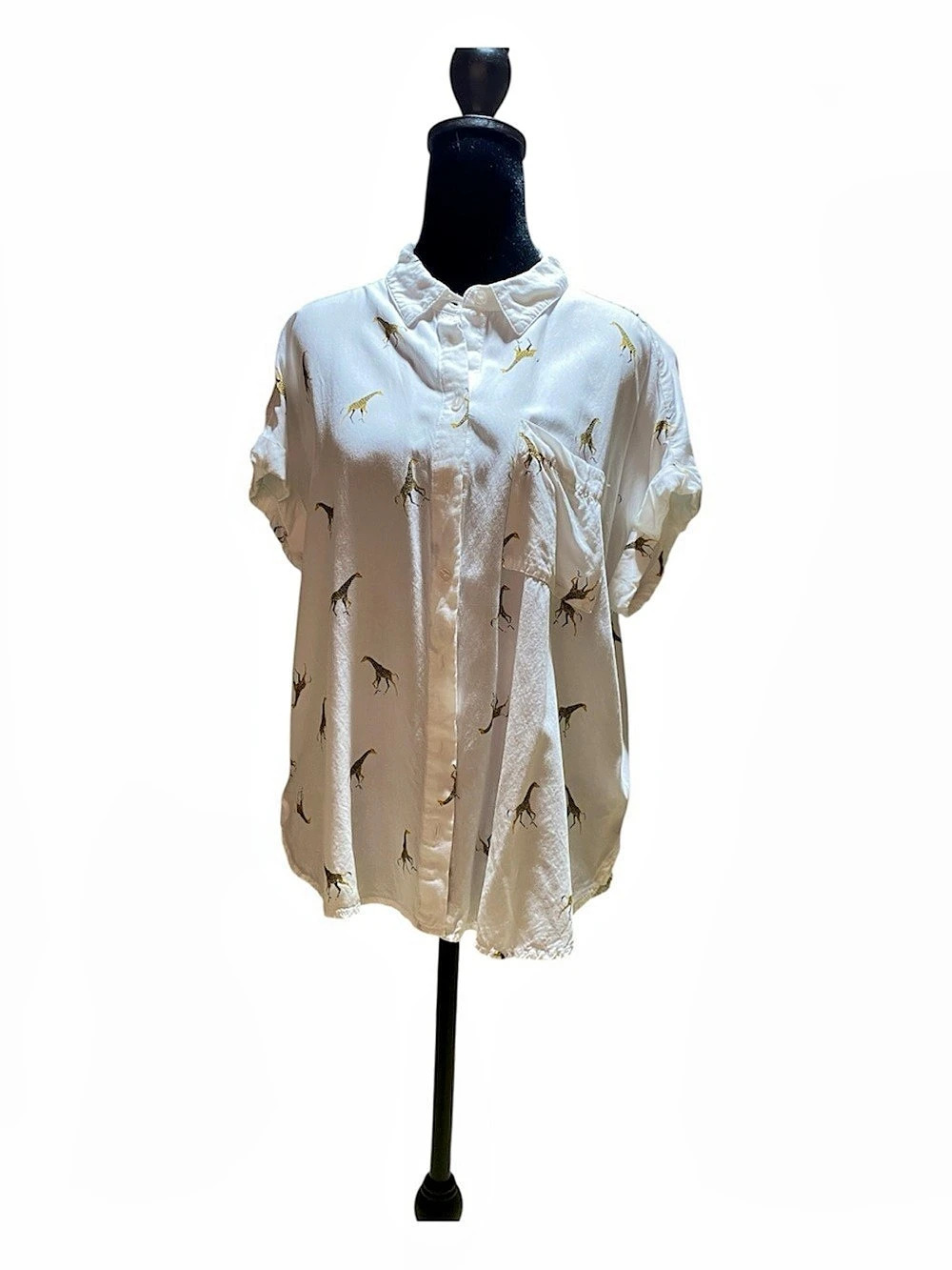 Animal Print Short Sleeve Button Down